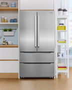 Cosmo 22.5 cu. ft. 4-Door Counter-Depth French Door Stainless Steel Refrigerator