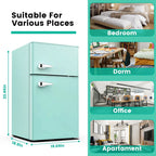 Moifoi 3.1 Cu. Ft. Two-Door Compact Refrigerator, Gray