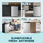 Simzlife 3.0 Cu.ft Upright Freezer,Single Door Compact Design,Reversible Stainless Steel Door,Suitable for Home,Dorm,Apartment and Office,Black