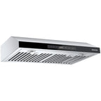 KFFKFF 30 Inch Under Cabinet Range Hood, Kitchen Exhaust System, 900CFM Dual Engine Stainless Steel Cooker Hood, Equipped with Gesture and Touch Interface, LED Illumination