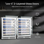 Yeego 30" Wine and Beverage Refrigerator,Two 15" Wine and Beverage Cooler Under Counter or Freestanding, Hold 33 Bottles and 80 Cans(Two Pack)