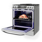 Midea 30-In Slide-In Gas Range with Wi-Fi Connectivity and Fan Convection, Stainless Steel, MGS30S2AST
