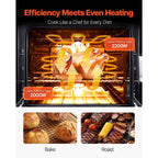 KFFKFF 24-inch Electric Range Oven, 2.7 Cu. Ft. Compact Freestanding Design, Stainless Steel Finish, Features 4 Burners, Adjustable Racks, Storage Drawer, Drip Pan, and Indicator Light, Black