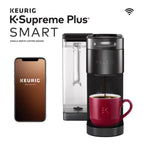 Keurig K-Supreme Plus Smart Single Serve Coffee Maker with BrewlD, 5 Cup Sizes, 5 Brewing Options, and 6 Temperature Settings (Black Stainless)