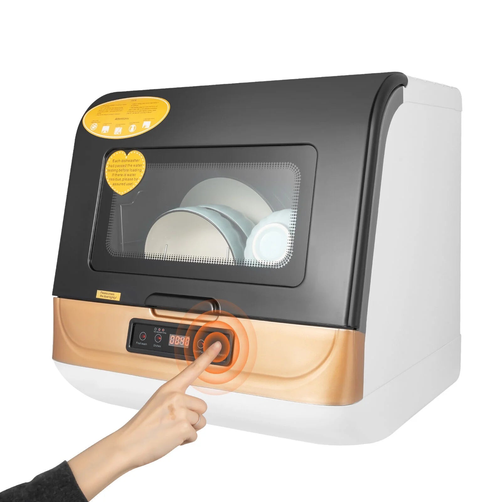 Dish washer Large Capacity Portable Washer Mini Dish Washer Compact Counter-top for clean tableware, vegetables, fruits