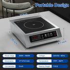 Chushifu  Induction Cooktop 1800W 85V~120V Commercial Grade Hot Plate Electric Stove Countertop Burners for Cooking Professional Heater 18-hours Timer