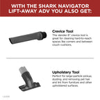Shark Bagless Upright Vacuum, Navigator Advanced Lift Away with Powerful Hair Pickup, Crevice and Upholstery Tool, Anti Allergen Seal, Easy to Empty, Large Dustbin, Grey, LA300