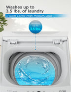 Commercial Care 0.9 Cu. Ft. Portable Washing Machine, Compact Washing Machine with 6 Wash Cycles, White