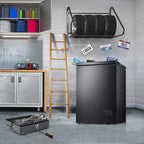 Moifoi 3.5 Cu.ft Chest Freezer w/ Removable Storage Basket & Top Open Door, Energy Saving, White