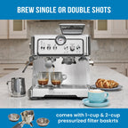 Kenmore Espresso Machine With Grinder & Milk Frother, Stainless Steel