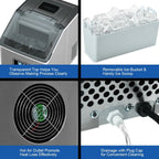 Kadyn Countertop Ice Maker, Ice Machine, Portable Ice Maker, 48 lbs Stainless Self-Clean Ice Maker with LCD Display