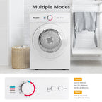 VINGLI 1.8 Cu.Ft Portable Clothes Dryer, Front Load Dryer Machine, Compact Laundry Dryer with Stainless Steel Tub for Apartment, Home, Dorm