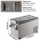 BENTISM 22L Portable Car Refrigerator, 23 Quart RV Fridge, 12/24V DC & 110-240V AC Vehicle Car Truck Boat Mini Electric Cooler for Driving Travel Fishing Outdoor and Home Use