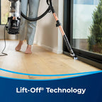 BISSELL SurfaceSense Allergen Lift-Off Pet, Bagless, Upright Vacuum, Pet Friendly, Surface Detect Technology, LED Headlights, Tangle-Free Brush Roll, 3415, Black & Copper