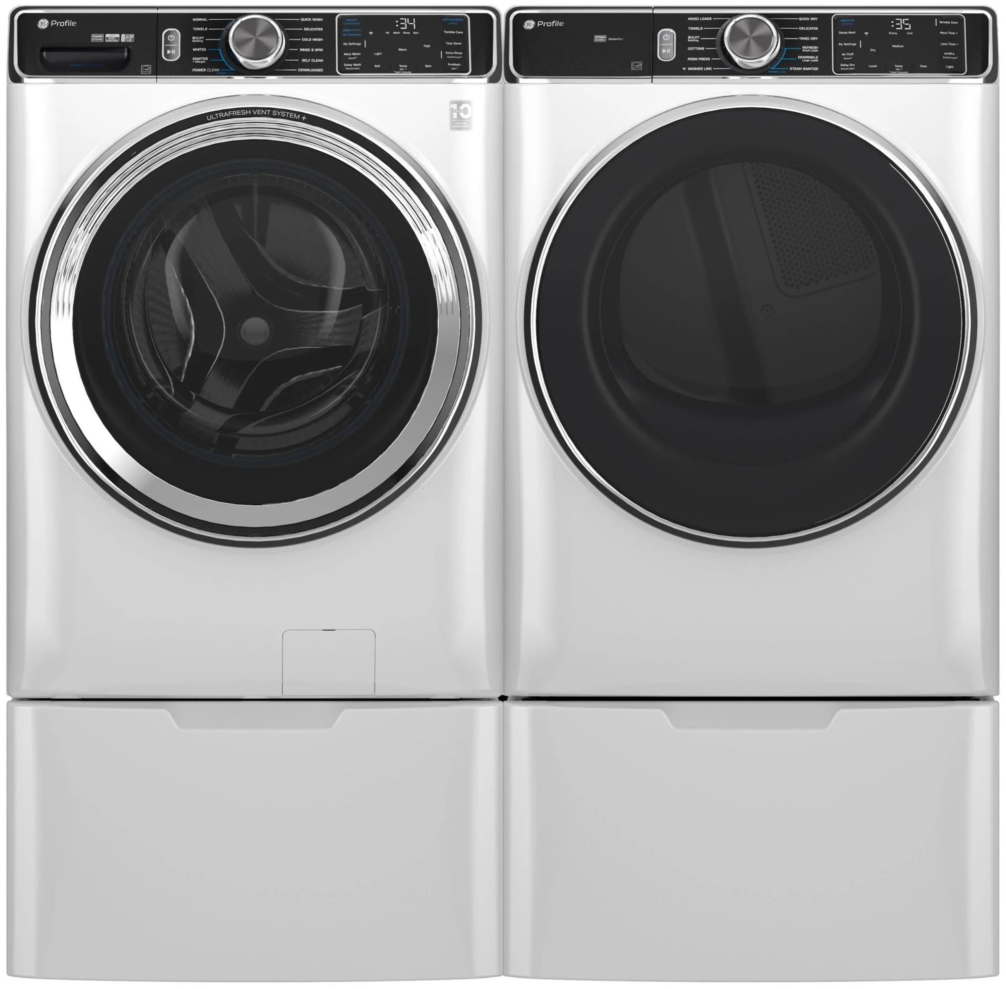 Ge Profile Pfd87gs 28" Wide 7.8 Cu. Ft. Energy Star Certified Gas Dryer - White