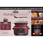 Ninja Foodi Possible Cooker, 8.5 Quart, 6-in-1 Multi-Cooker, Slow Cooker, Steamer, Glass Lid Integrated Cooking Utensil, Nonstick, Oven Safe Pot to 500°F, Cherry Tarte, MC1000WM