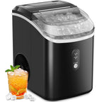 Electactic Nugget Ice Maker Countertop, 35lbs/24H, Self-Cleaning, Pebble Portable Ice Machine with Handle (White)