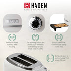 Haden Heritage 1.7 Liter Electric Kettle with 2 Slice Bread Toaster, White