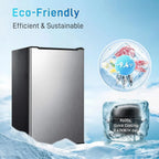 Kcpolre 3.0 Cu.ft Compact Upright Freezer, Mini Freezer with Adjustable Thermostat, Removable Shelves, Reversible Black Door, Ideal for Garage/Dorm/Office/Apartment/Kitchen, Black