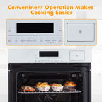 24" Electric Wall Ovens, Stainless Steel Single Wall Ovens With 8 Baking Modes 2.5Cu.Ft 3000W Electric Oven With Timer And Safety Lock 360�� Convection Airfryer