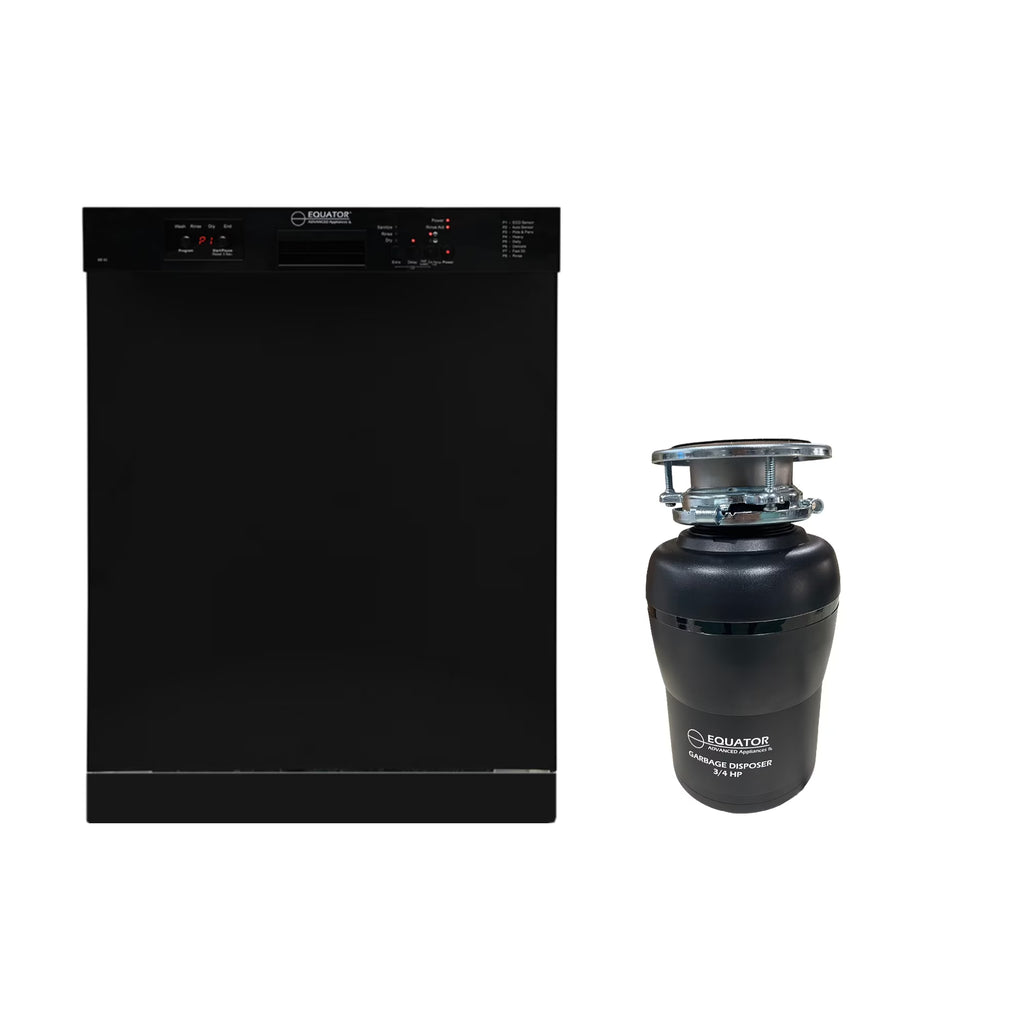 Equator 24 in Dishwasher 14 place + 3/4 HP Garbage Disposer 51dB 110V E-Star ADA