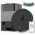 AIRROBO L60+ Self-Empty Robot Vacuum and Mop Cleaner with Ultrasonic Carpet Detection,6000Pa Suction,Laser Obstacle Avoidance,240min Long Runtime