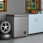 Ecotronic 3.8 Cu Ft Compact Chest Freezer, Grey, Low Noise, Energy Saving, 7-Gear Temperature Control