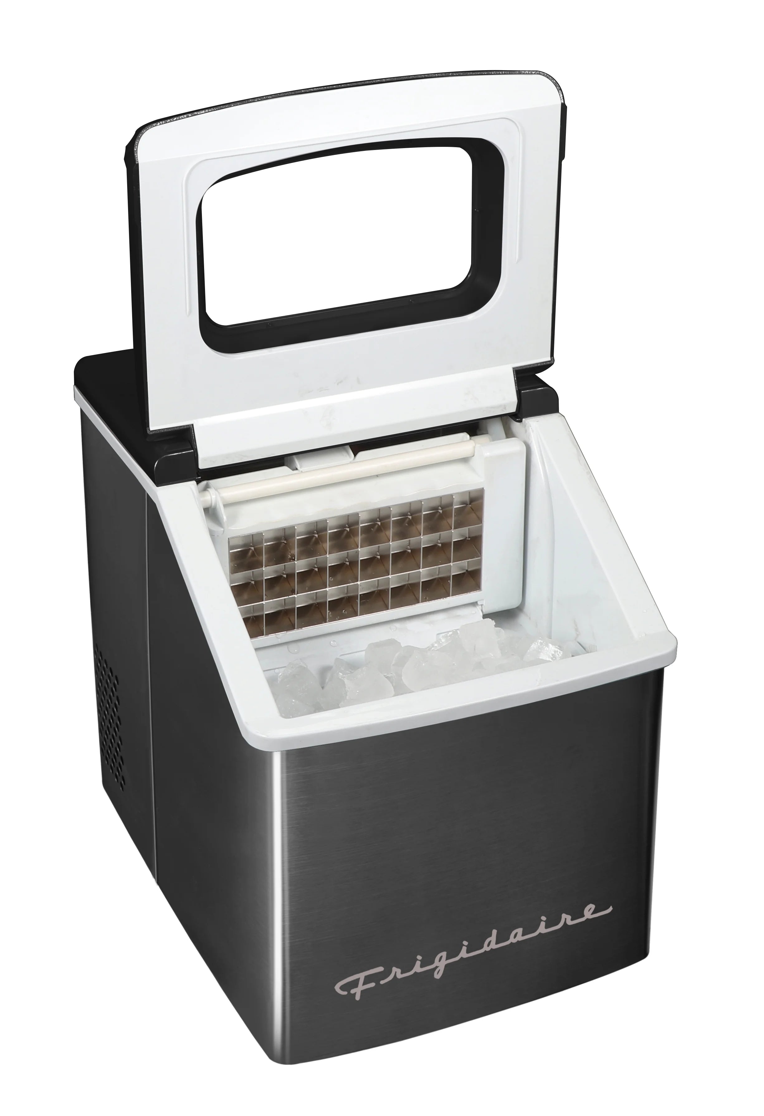 Frigidaire 40lbs. Countertop Clear Square Ice Maker - Stainless Steel