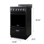 Premium Levella 20" Freestanding Electric Range with 4 Burners and 2.1 Cu. Ft. Oven Capacity