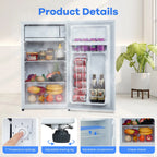 OYang Single Door Mini Fridge, Super Quiet 19.3"D x17.5"W x 32.7"H