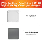 The Ninja? Foodi? Digital Air Fry Oven, Convection Oven, Toaster, Air Fryer, Flip-Away for Storage, 1800 watts, Stainless Steel, SP100