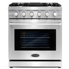 Cosmo 2 Piece Kitchen Appliance Packages with 30" Free Standing Gas Range Kitchen Stove & French Door Refrigerator Kitchen Appliance Bundles