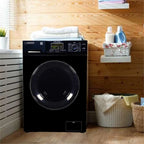 Pemberly Row Pet Compact 110V Vented/Ventless 15 lbs Combo Washer Dryer in Black