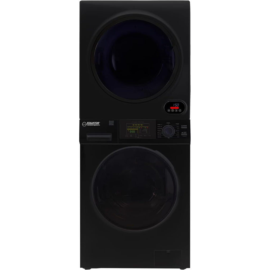 Equator Advanced Appliances Stainless Steel Washer/Compact Short Dryer in Black