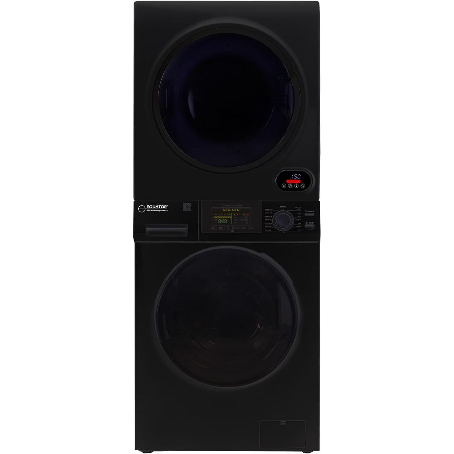 Equator Advanced Appliances Stainless Steel Washer/Compact Short Dryer in Black
