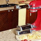 TOCOKEID 3Pcs Stainless Steel Pasta Attachment for KitchenAid Stand Mixer Included Dough Sheet Roller, Spaghetti Cutter and Fettuccine Cutter Maker