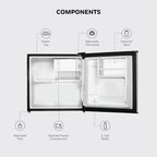Honeywell 1.6 Cu Ft Compact Refrigerator, Black