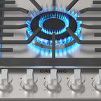 CASAINC 30" Recessed Natural Gas Cooktop with 5 Burners and Liquid Propane Conversion Kit, Stainless Steel