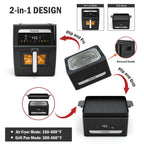 Bluebow 9QT  Air Fryer & Grill Pan Combo, Large Capacity, 8 Preset Functions, Non Toxic, Non-Stick, View Window, Black