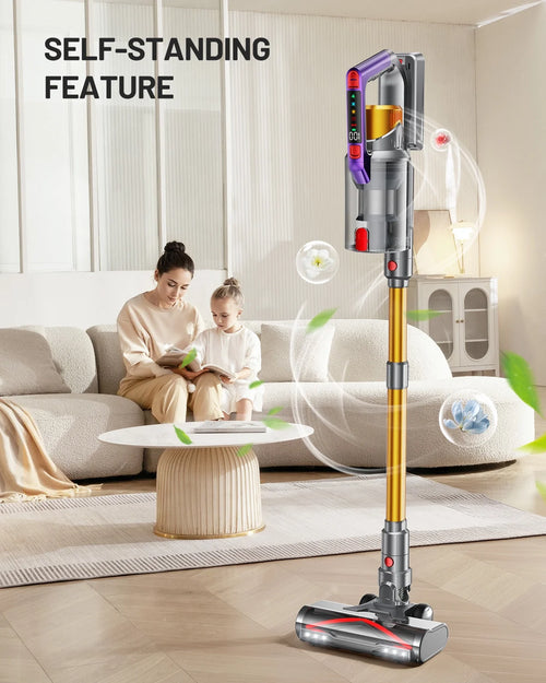 AZVKEA Cordless Vacuum Cleaner 550W 55KPA 60Mins Stick Vacuum Cleaner for Home Hardwood Floor Carpet Pet with Display