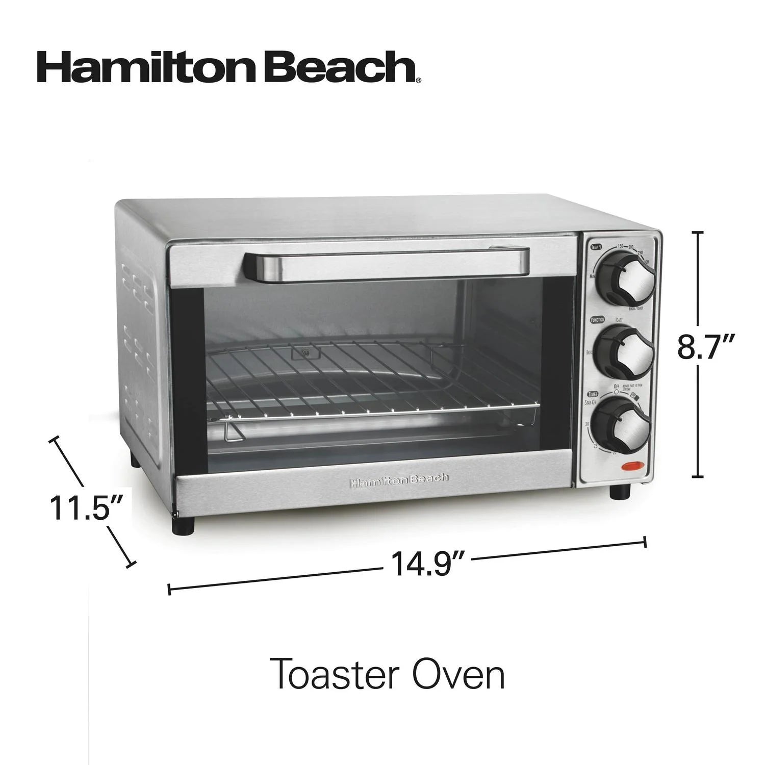Hamilton Beach 4 Slice Stainless Steel Toaster Oven