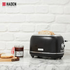 Haden Heritage 1.7 Liter Electric Kettle with 2 Slice Bread Toaster, White