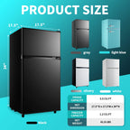 CALLIEVER Compact Mini Fridge with Freezer, 3.5 Cu.Ft 2-Door Refrigerator �C Ideal for Dorm, Office, Bedroom �C 7 Temp Settings, Adjustable Shelves,Silver