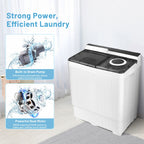 Costway 26lbs Portable Semi-automatic Washing Machine W/Built-in Drain Pump Grey