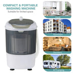Barara King Washing Machine, Laundry Washer, Portable Mini Washing Machine Semi-Automatic Washer and Spinner Combo with Single Tub-Gray