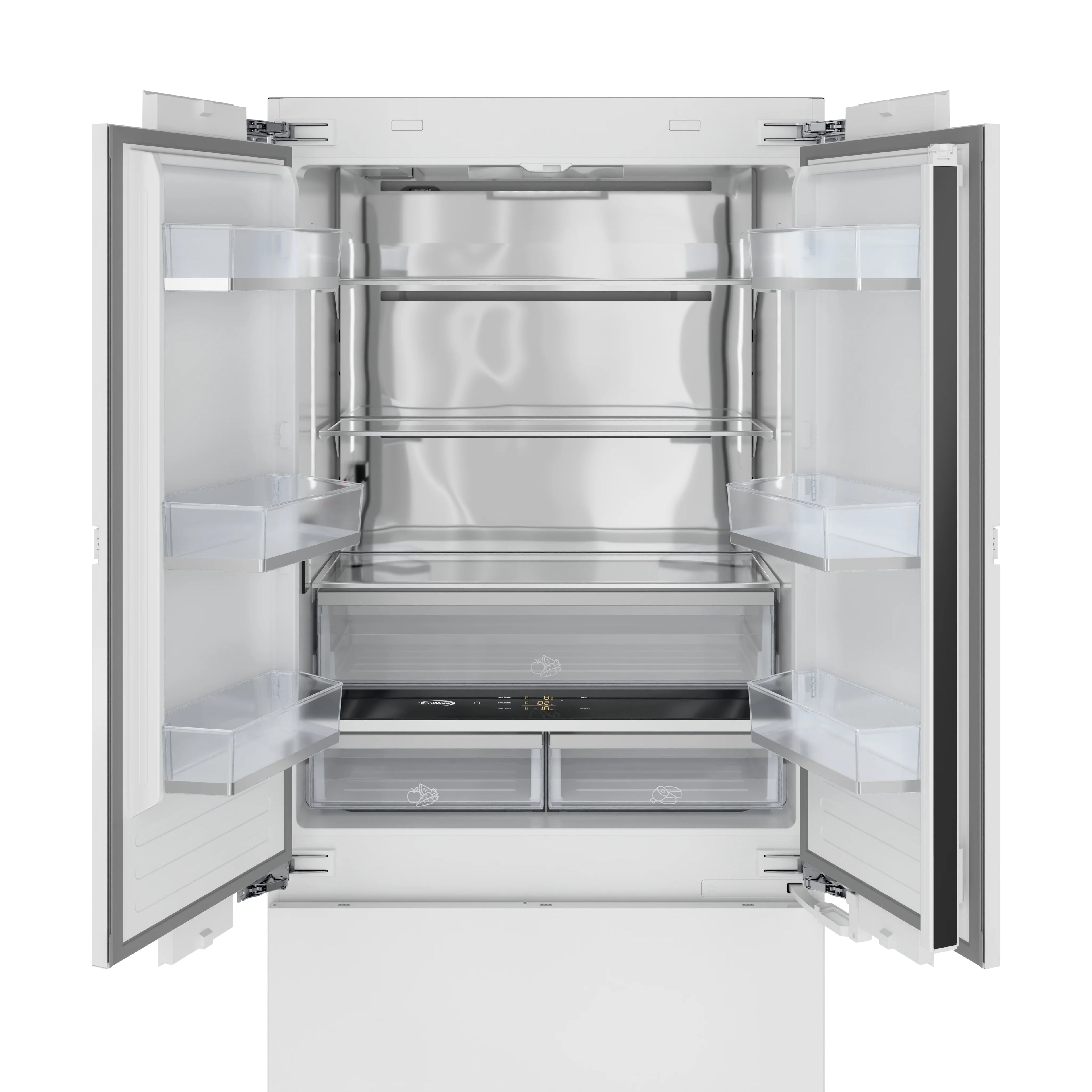 36 In. Panel Ready French Door Refrigerator With Ice maker, water dispenser, Frost Free . 19.6 total cubic feet