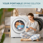 Simzlife 1.6 Cu. ft. Portable Clothes Dryer, Electric Compact Dryer Machine, 19.5 in W, 23.6 in H