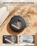 Lefant M330 LiDAR Navigation Robot Vacuum and Mop, 450ml Visible Dustbin, 190?�� PSD Obstacle Avoidance, Multi-Level Mapping, Robot Vacuum Cleaner for Hardwood Carpets Pet Hair