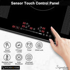 K&H SIGNATURE SERIES 5 Burner 36 Inch Built-in Induction FLEX Electric Stove Top Ceramic Cooktop SLIDER Touch Control 240V 9400W IN36-9400FLX