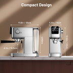 Espresso Machine 20Bar, Hot & Iced Coffee Machine with Rapid Cold Brew, Espresso Maker with Steam Wand, Touch Screen with 37oz Water Tank for Latte, Cappuccino, Gift for Coffee Lover